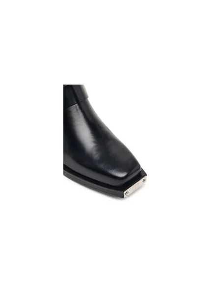 Polokozačky Tommy Jeans Tjw Buckle Leather Cowboy Boots černá