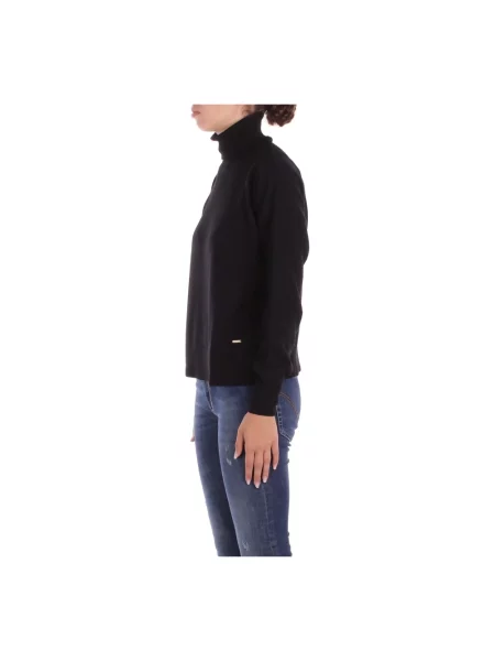 Sweter z golfem Woolrich wełniany do golfa czarny