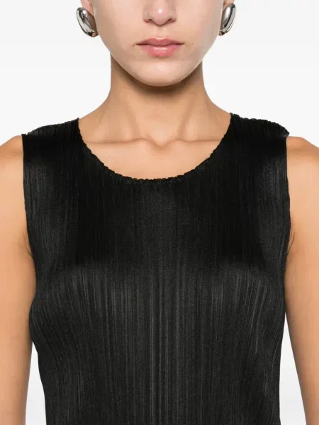 Plisirani top Pleats Please Issey Miyake crna