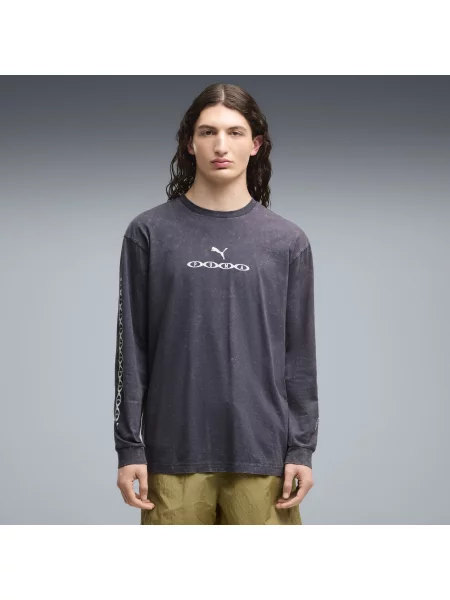 PUMA koszulka z długim rękawem Run Culture Collective z grafiką Odzież S szary