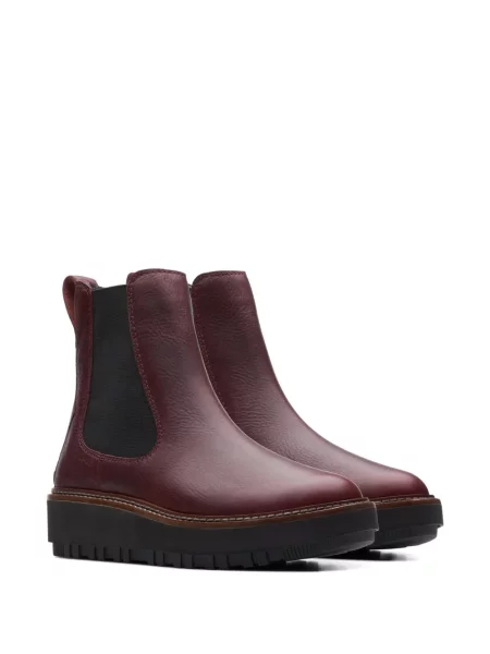Botine Clarks Originals din piele roșu