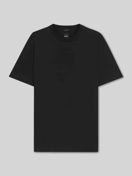 T-shirt o kroju regular fit z czystej bawełny model ‘THOMPSON Boss czarna