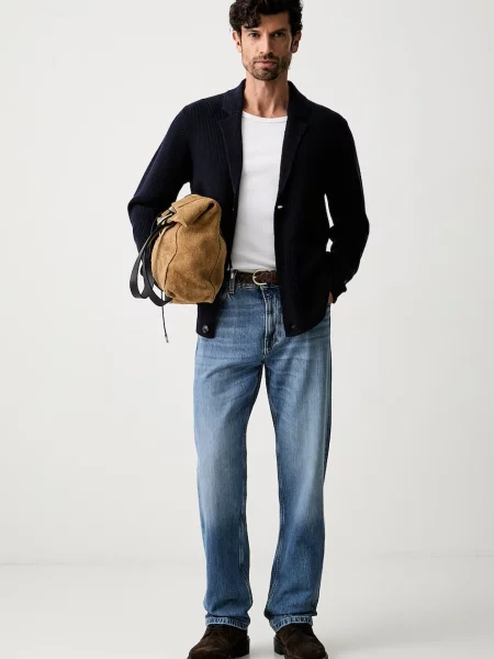 Tommy Hilfiger ζακέτα ανδρική με μαλλί μπλε