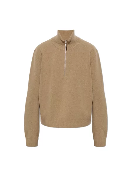 Sweter Róhe z kaszmiru ze stójką beżowy