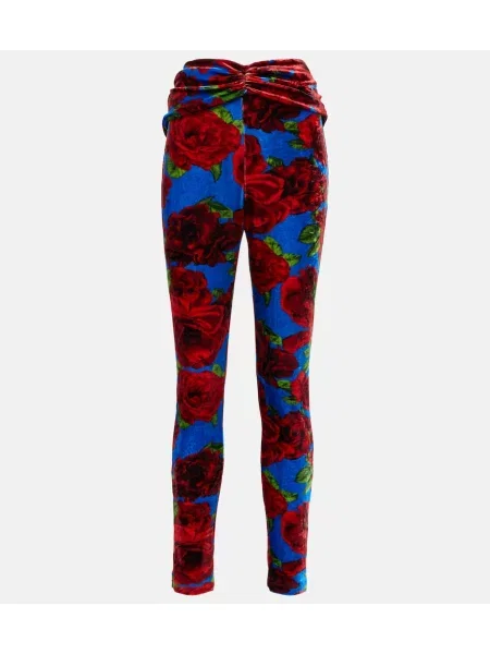 Leggings Magda Butrym de catifea cu model floral