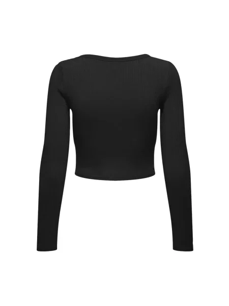 Krótki top Only z długim rękawem czarny