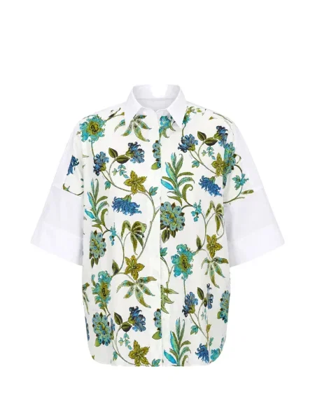 Scurt cămașă Fay cu model floral cu imagine alb