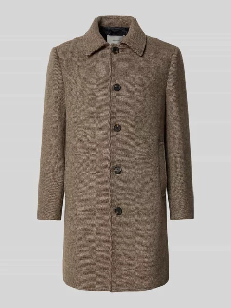 Płaszcz wełniany o kroju regular fit z wykładanym kołnierzem model ‘ARCHIVE’ Selected Homme