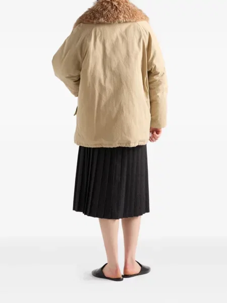 Fusta plisata Prada plisată până la genunchi gri