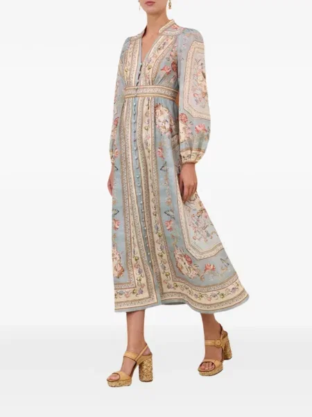 Rochie Zimmermann cu model floral cu imagine albastru