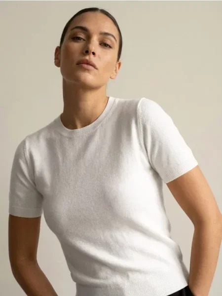 Джемпер з короткими рукавами білий