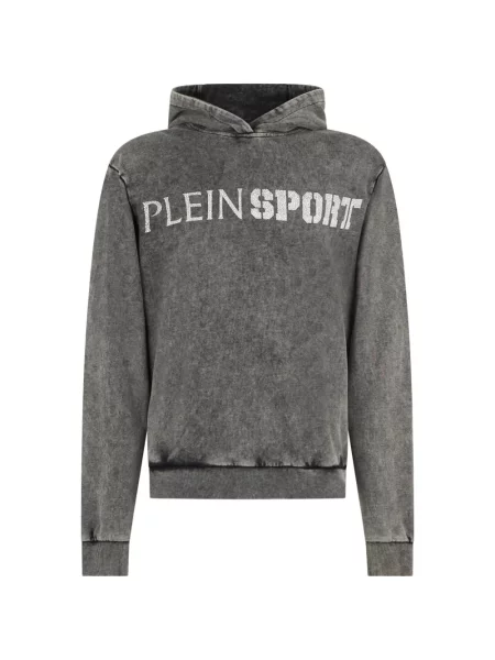 Hanorac cu glugă Plein Sport cu imagine gri
