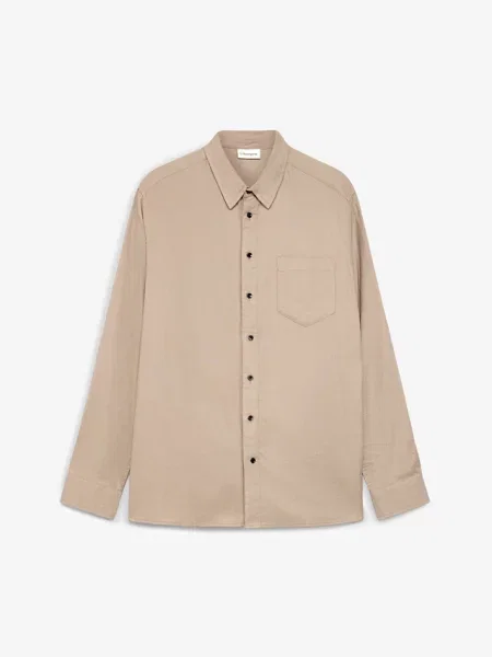 Koszula flanelowa z czystej bawełny regular fit brązowa