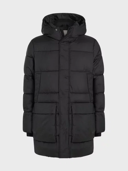 Довга парка Calvin Klein з капюшоном чорна