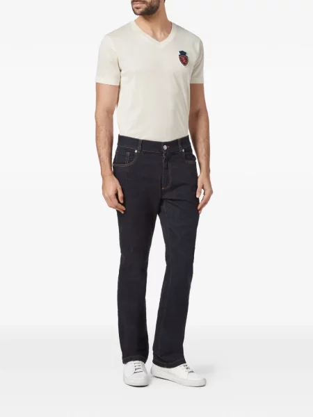 Blugi Billionaire cu broderie albastru