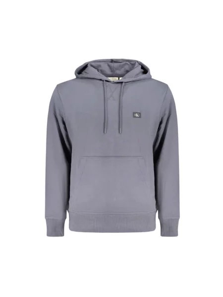 Bluza z kapturem Calvin Klein Jeans z kapturem niebieska