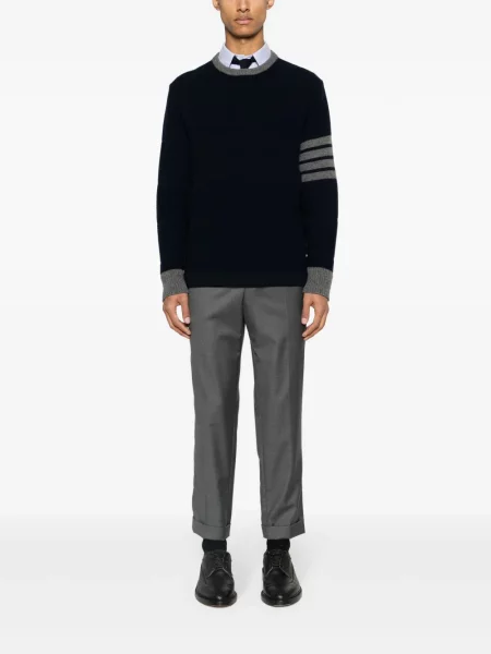 Vilnonis dryžuotas megztinis Thom Browne mėlyna