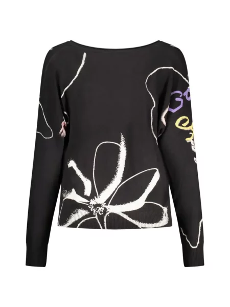Pulover Desigual cu decolteu în V negru