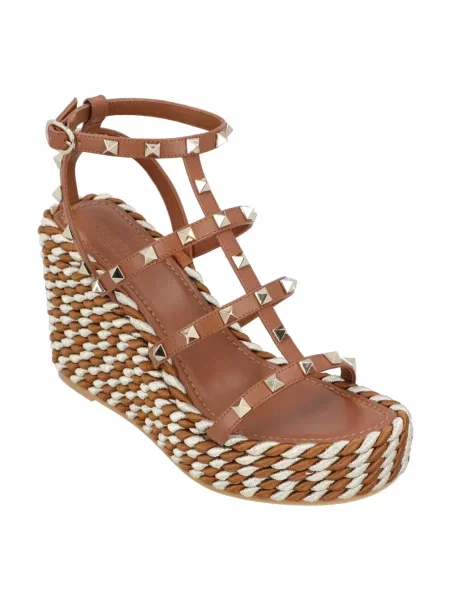Espadryle Valentino skórzane brązowe