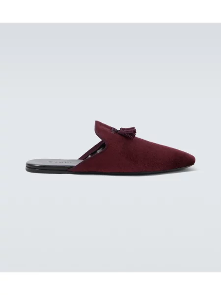 Papuci tip mules Gucci de catifea