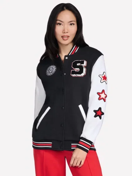 Бомбер Skechers бавовна/поліестер чорний