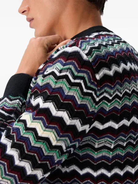 Pulover Missoni cu decolteu rotund albastru
