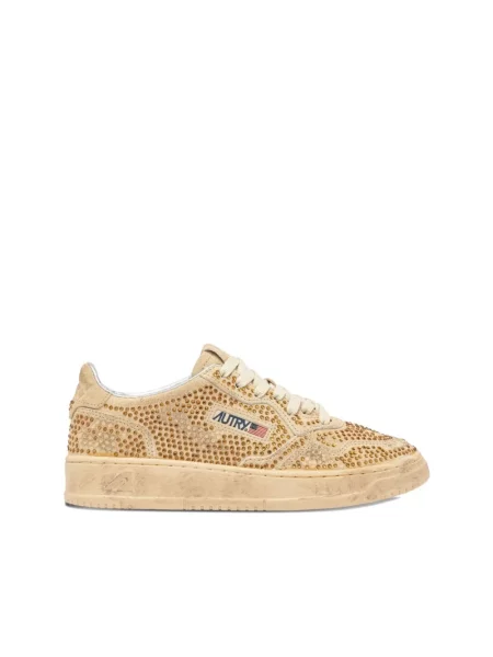 Autry Sneakersy Medalist Low Z Kamieniami Ozdobnymi gold żółte