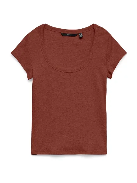 VERO MODA Tričko VMCHLOE rezavě hnědá
