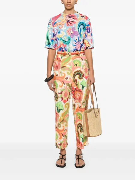 Tricou Etro cu imagine cu model paisley albastru