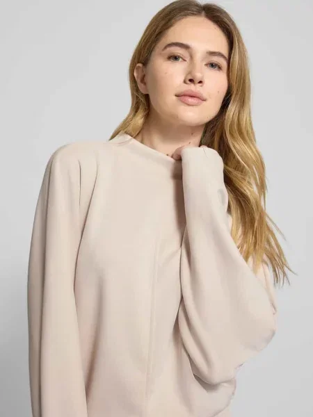 Bluza z prążkowaną stójką model ‘Gulitta’ Opus beżowa