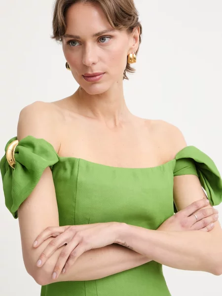 Váll nélküli ruha Elisabetta Franchi zöld