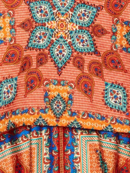Gėlėtas raštuotas maxi suknele Torn By Ronny Kobo oranžinė