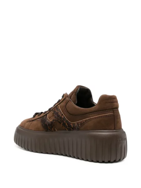 Szarvasbőr leopárdmintás sneaker Hogan nyomtatás barna