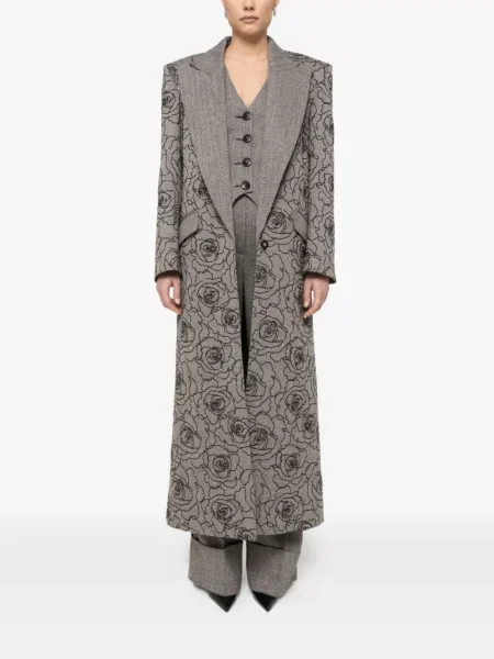 Palton Nissa cu paiete gri