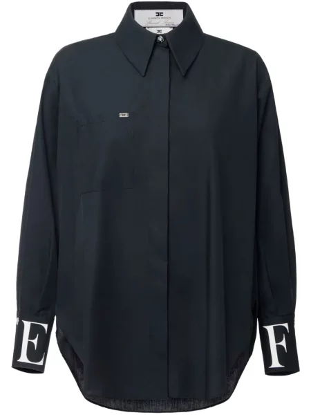 Cămașă Elisabetta Franchi cu broderie negru