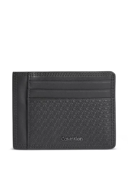 Portofel Calvin Klein din piele cu autograf negru