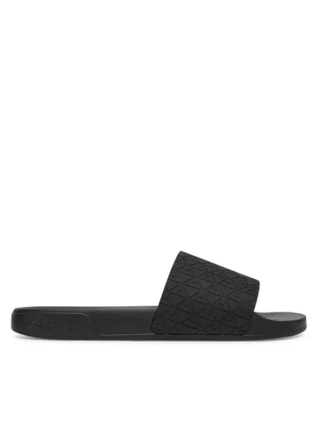 Calvin Klein Papucs Ess Slid Pu Aop fekete
