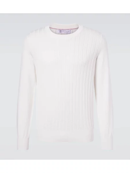 Pulover Brunello Cucinelli cu dungi alb