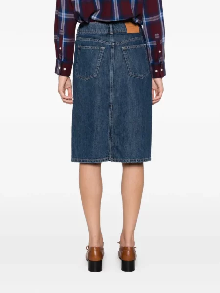 Fustă din denim Gant albastru