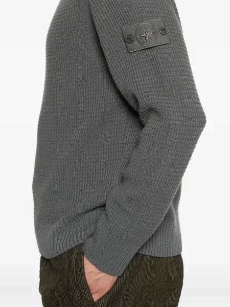 Hanorac Stone Island de lână cu strasuri gri