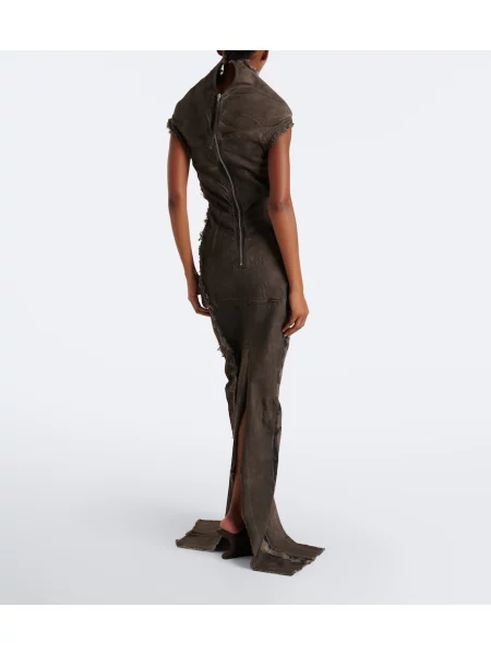 Rochie din denim Rick Owens gri