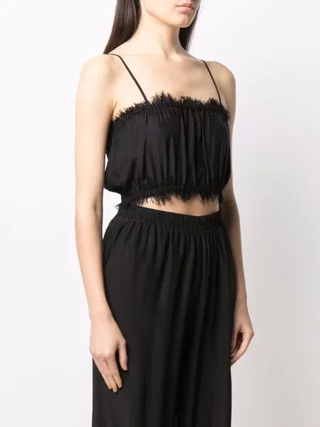 Jedwabny top Gold Hawk czarny