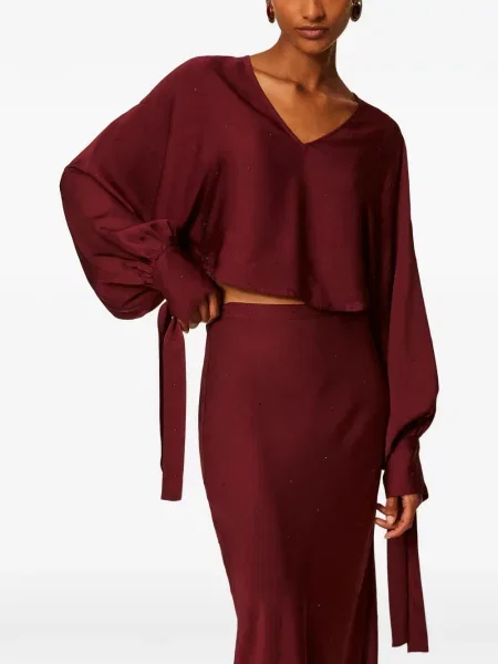 Top Twinset din satin roșu