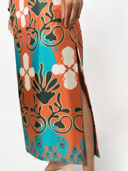 Rochie midi Paula din jacard albastru