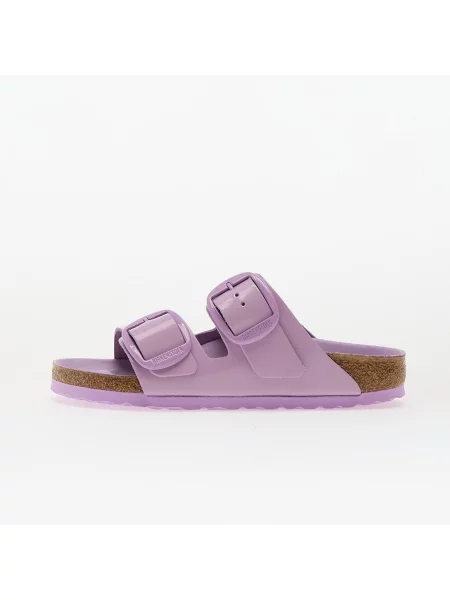 Klapki Birkenstock skórzane na sprzączkę różowe