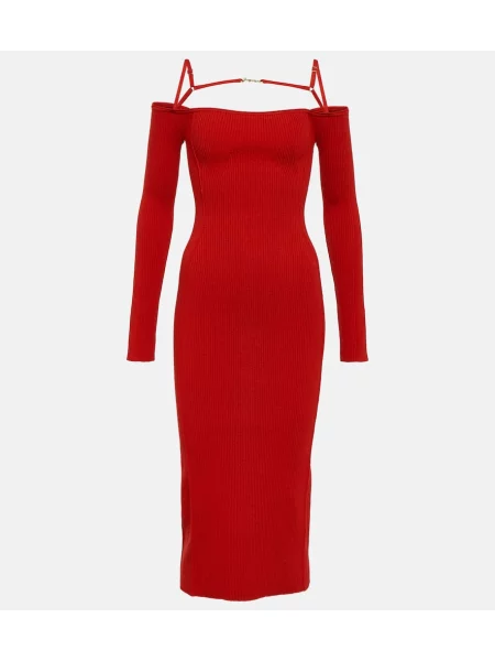Sukienka midi Jacquemus do kolan garniturowa czerwona