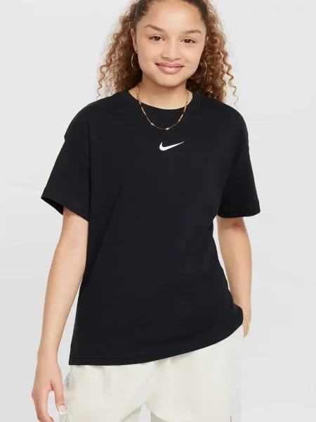 Nike majica za djecu od pamuka Sportswear Essential crna