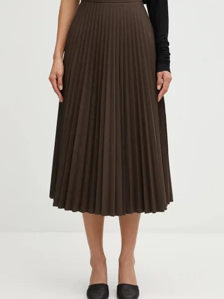 Maison Margiela fustă midi evazați maro