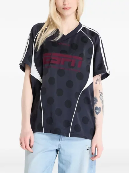Tricou Adidas alergare cu șireturi din dantelă negru