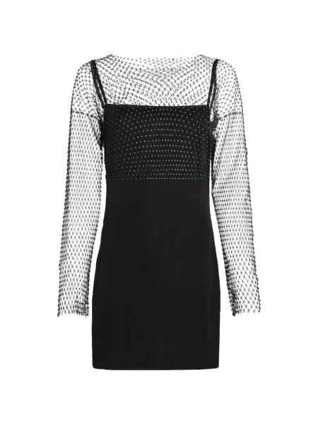 Stras rochie din denim Karl Lagerfeld Jeans negru
